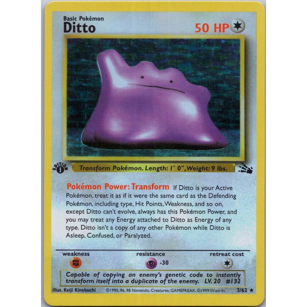 Ditto Fossil 1st Edition "Reprinted"